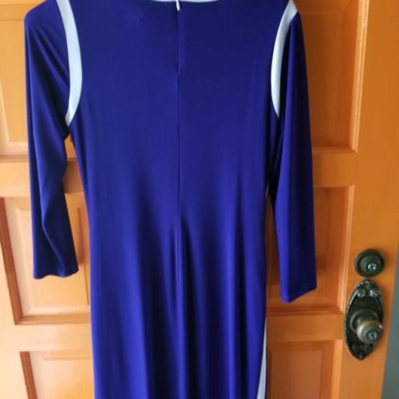 Striking Ralph Lauren Women's Dress- Size 8 - Purple and White - Picture 2 of 5
